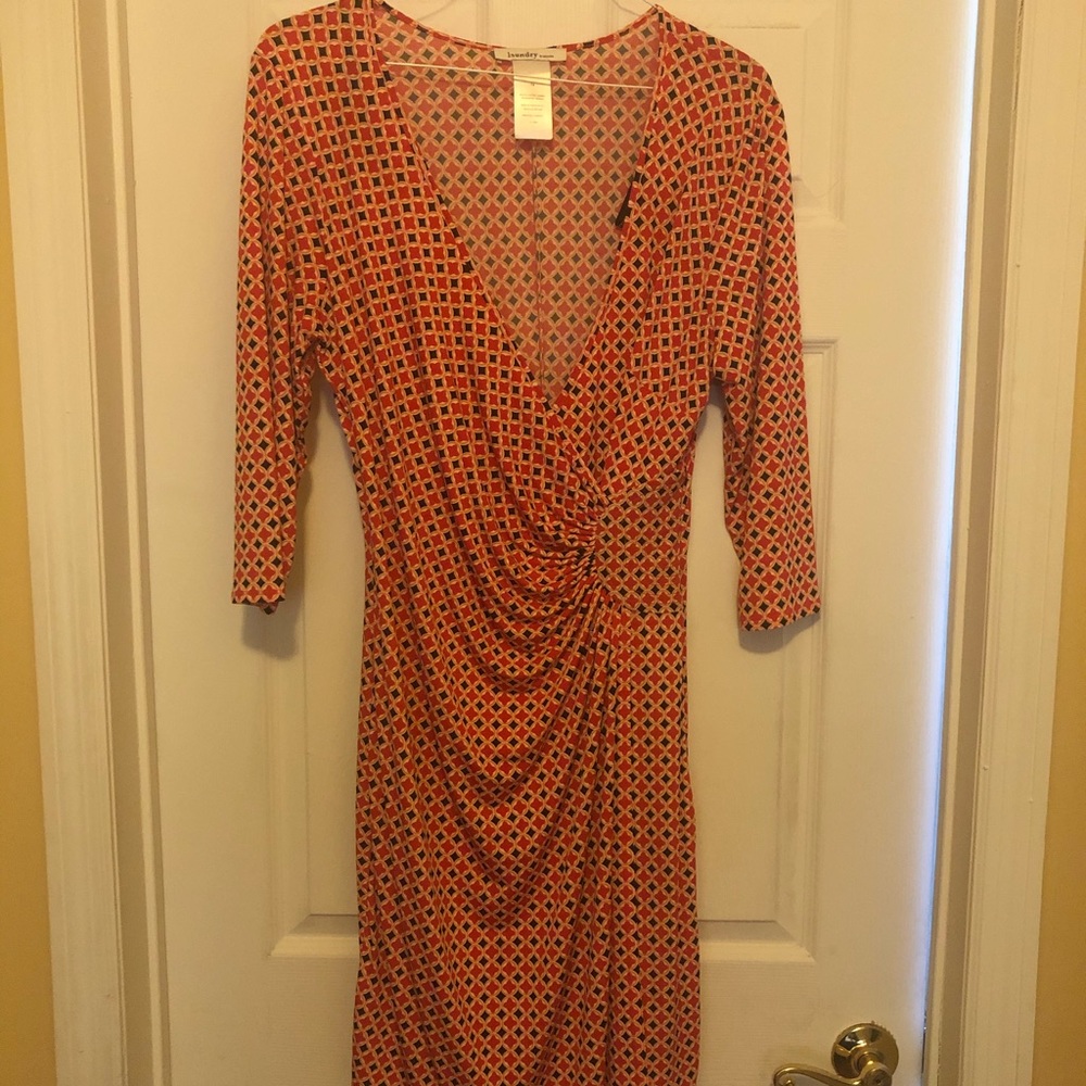 Laundry By Design Faux Wrap slit Dress